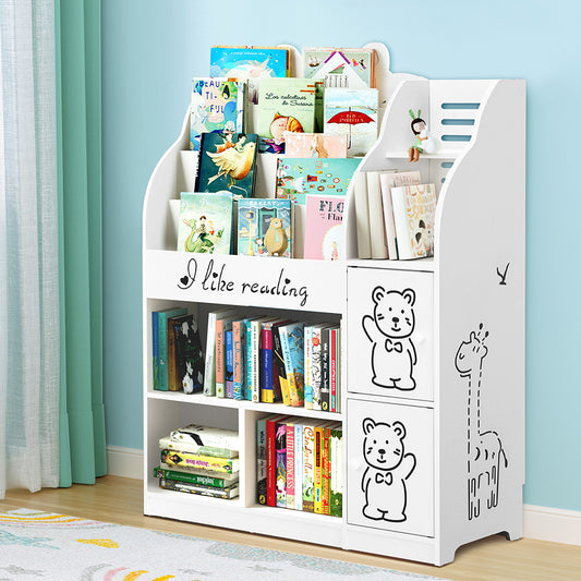 4 Tiers Kids Bookshelf Storage Children Bookcase Toy Organiser Display