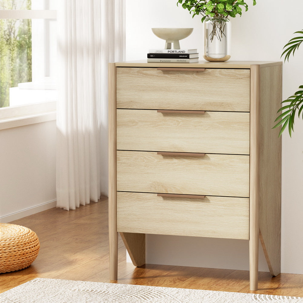 Artiss 4 Chest of Drawers Tallboy - Pine