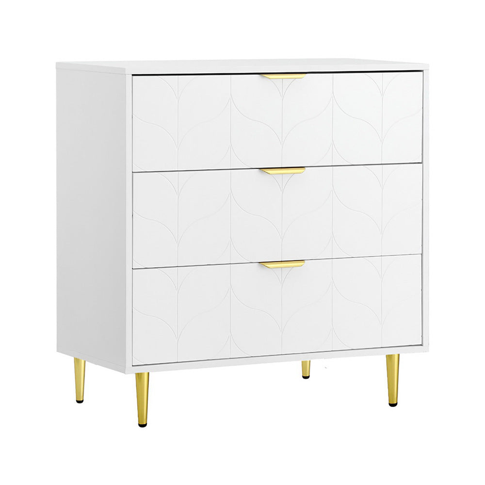 Artiss 3 Chest of Drawers Lowboy Cabinet - White