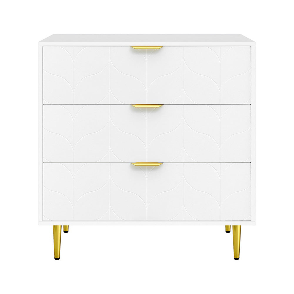 Artiss 3 Chest of Drawers Lowboy Cabinet - White