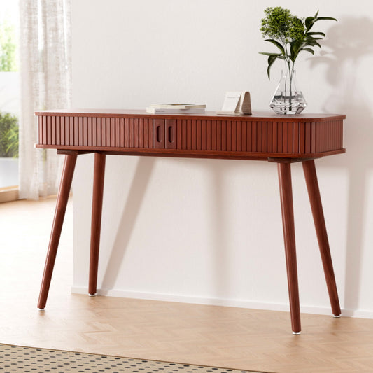 120cm Artiss Console Table 2 Drawers - Walnut