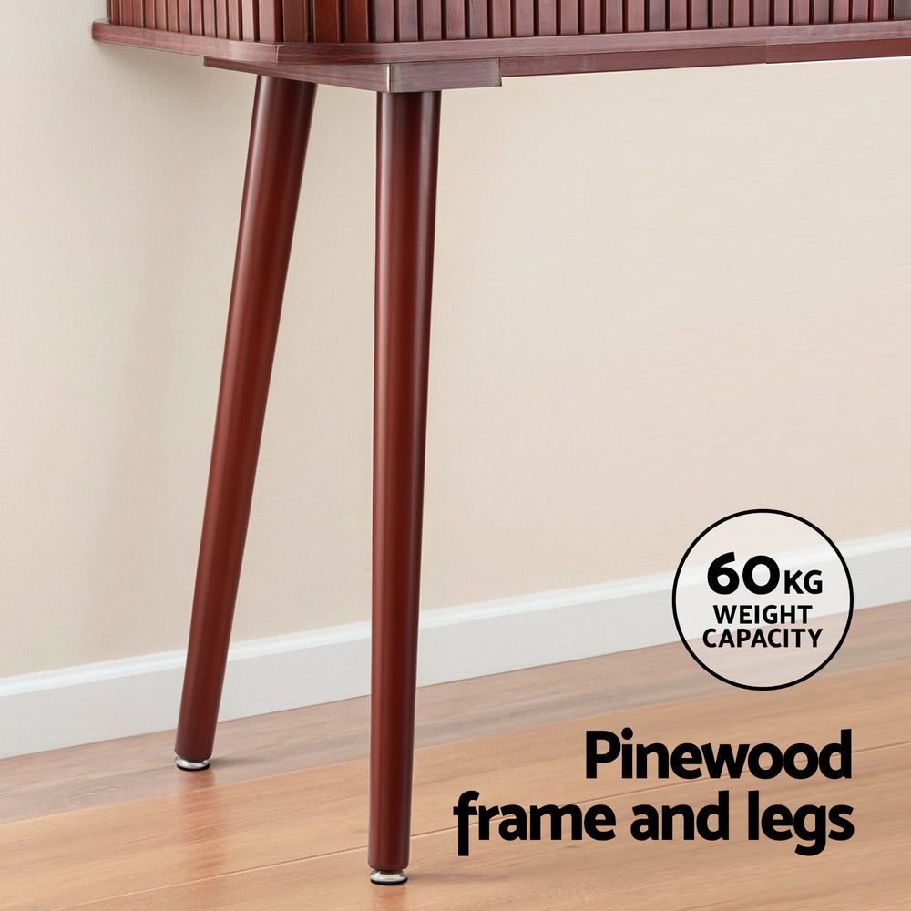 120cm Artiss Console Table 2 Drawers - Walnut