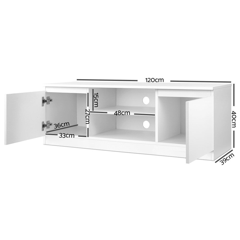 Dyre 120cm TV Entertainment Unit - White - White