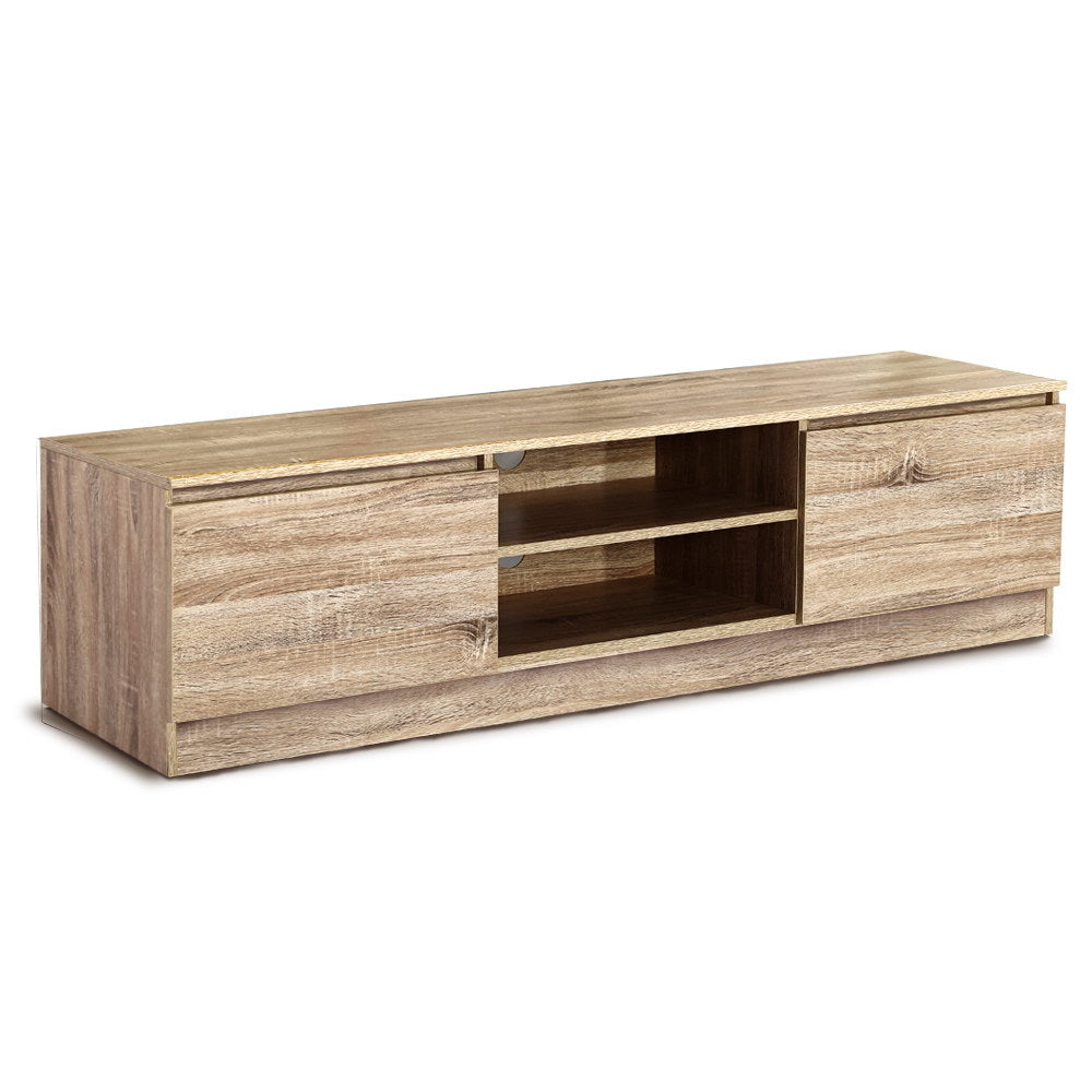 Halle 160cm TV Stand Entertainment Unit Lowline Storage Cabinet Wooden - Wooden
