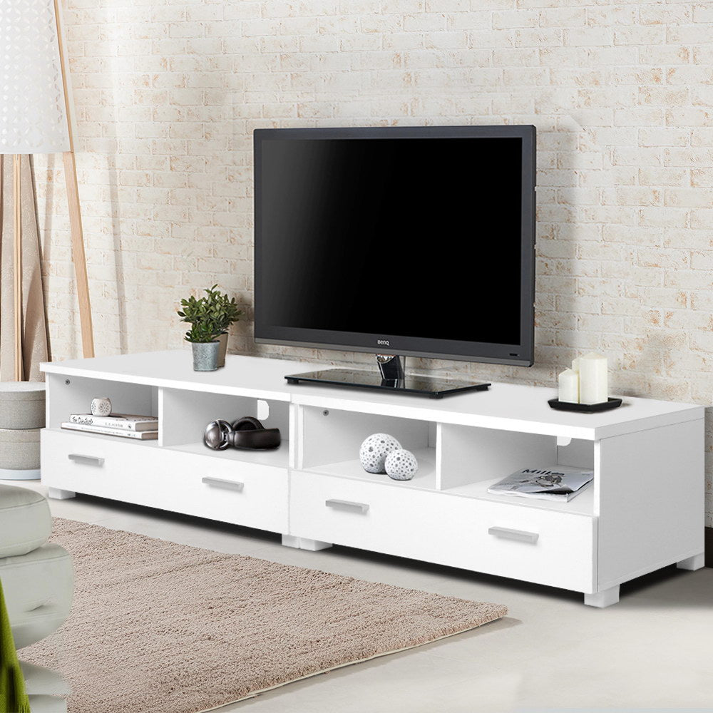 Larsen 180cm TV Stand Entertainment Unit with Drawers - White - White