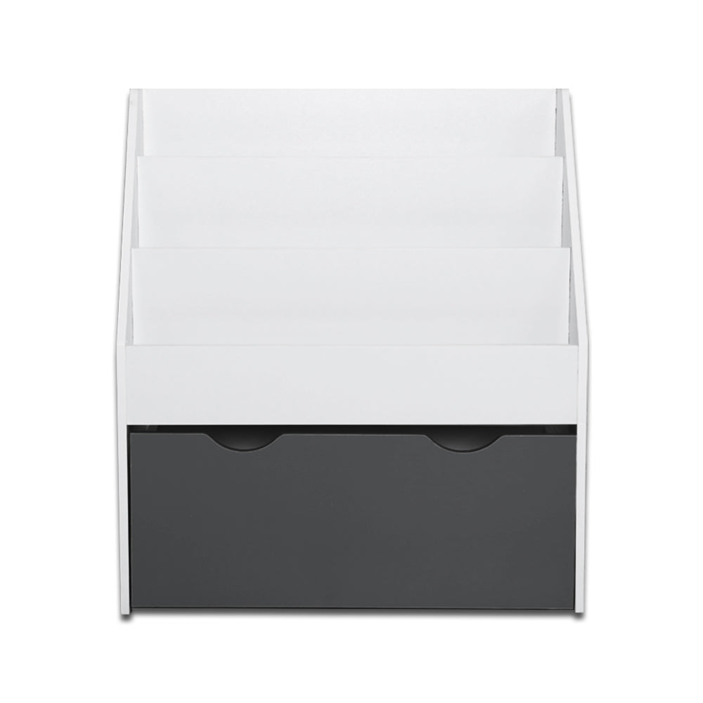 Kids Bookshelf Childrens Bookcase Organiser Storage Shelf Wooden White