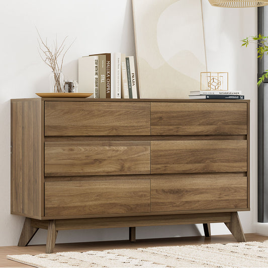 Artiss 6 Chest of Drawers - Walnut