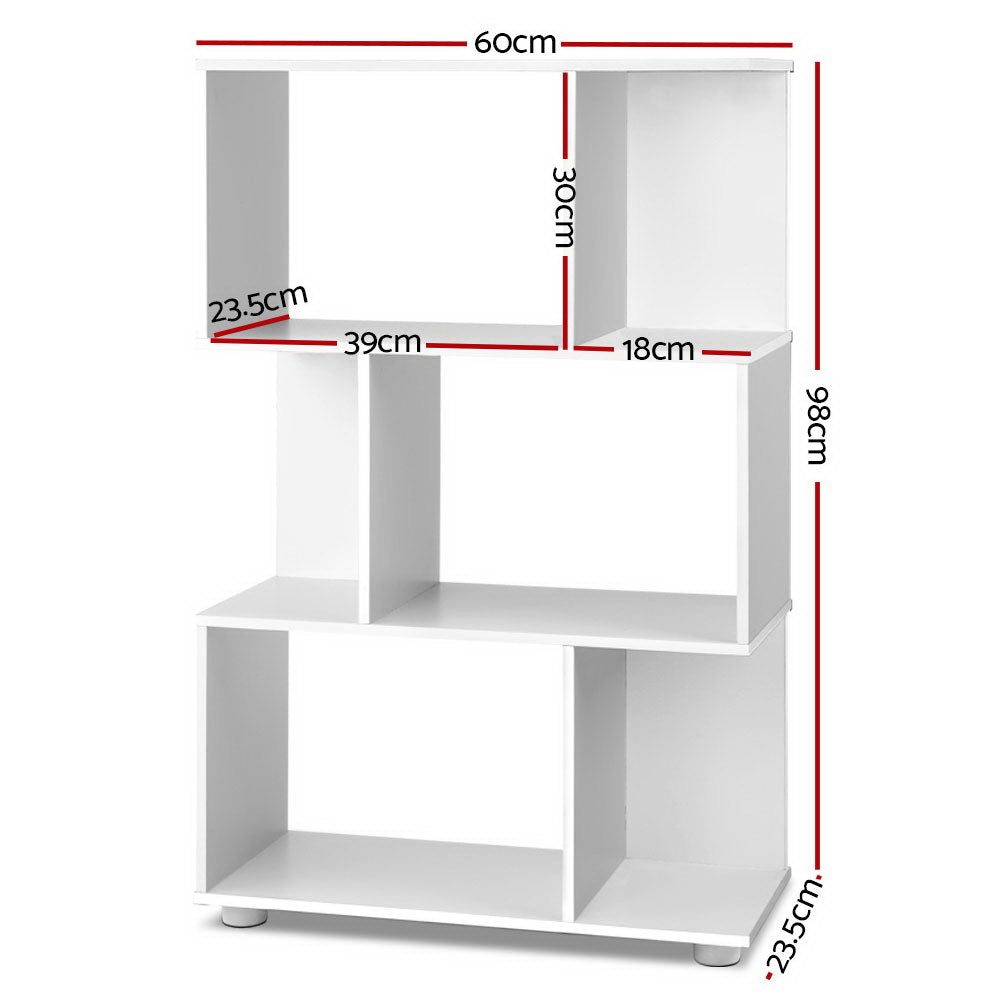 Artiss Bookshelf 3 Tiers - Nina White