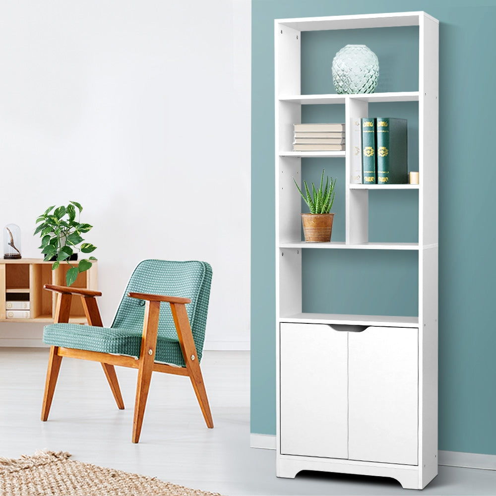 Artiss Bookshelf With Cabinet - Gina White