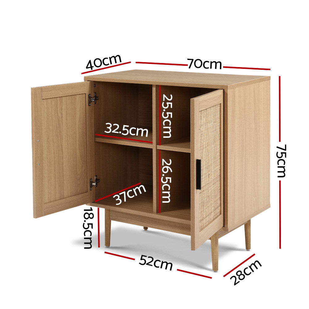 Rowan Rattan Buffet Sideboard 2 Doors - Oak