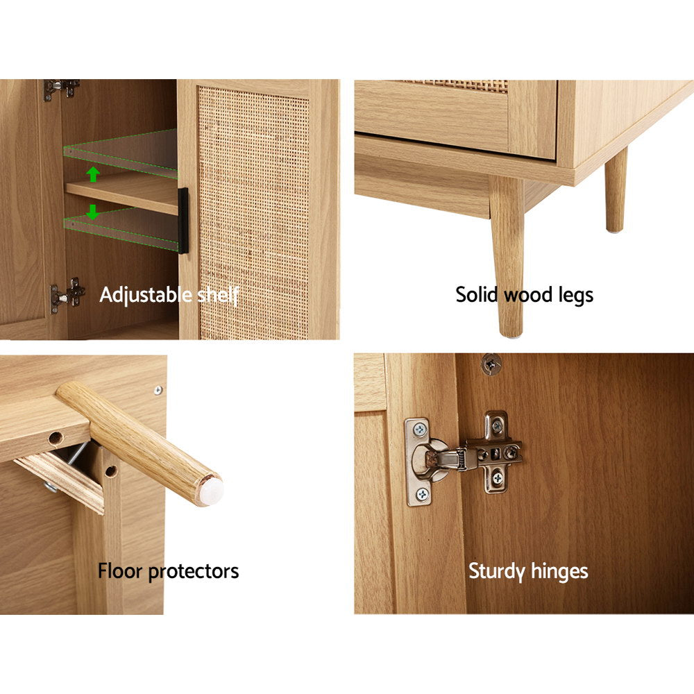 Rowan Rattan Buffet Sideboard 2 Doors - Oak