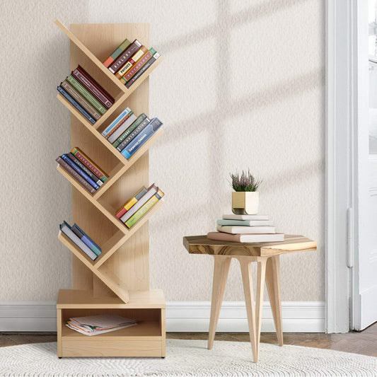 Artiss Tree Bookshelf 7 Tiers - Echo Oak