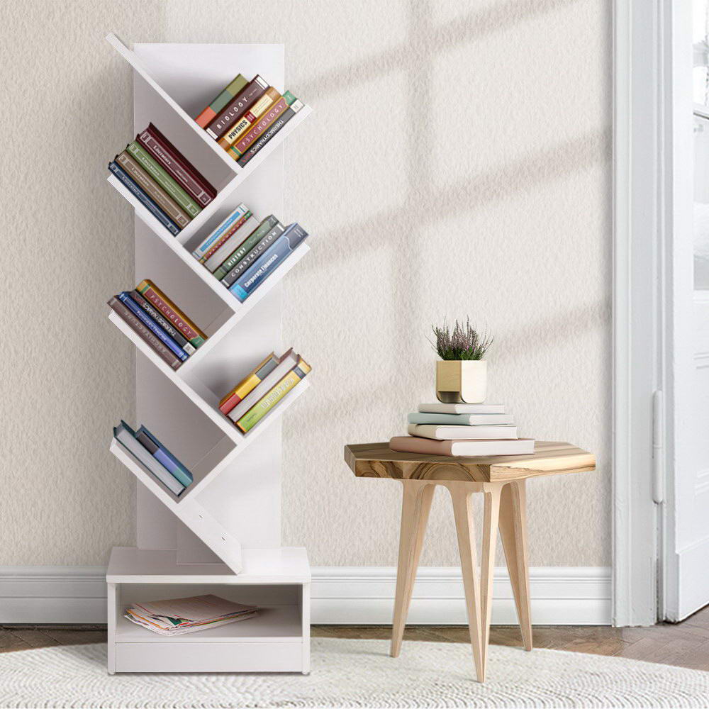 Artiss Tree Bookshelf 7 Tiers - Echo White