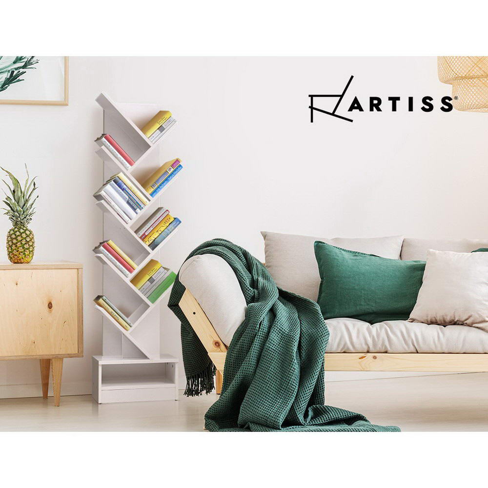 Artiss Tree Bookshelf 9 Tiers - Echo White