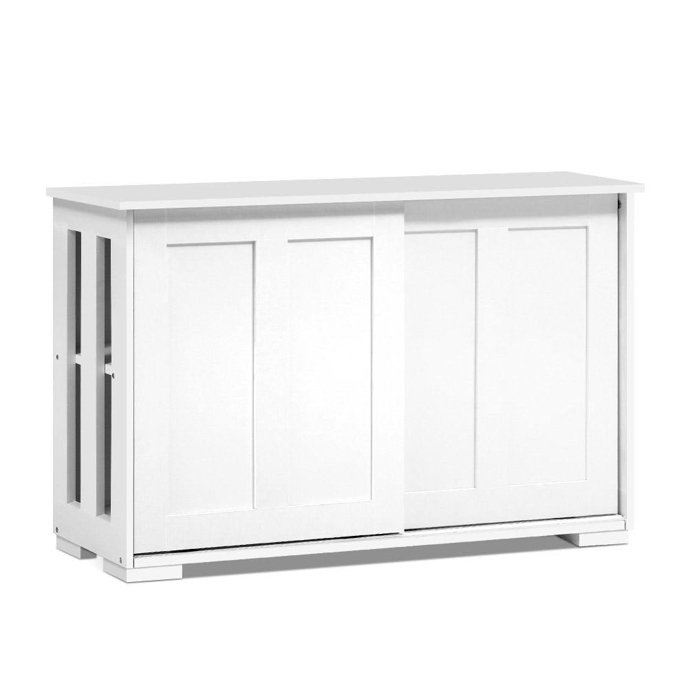 Sylas Wooden Buffet Sideboard Sliding Doors - White