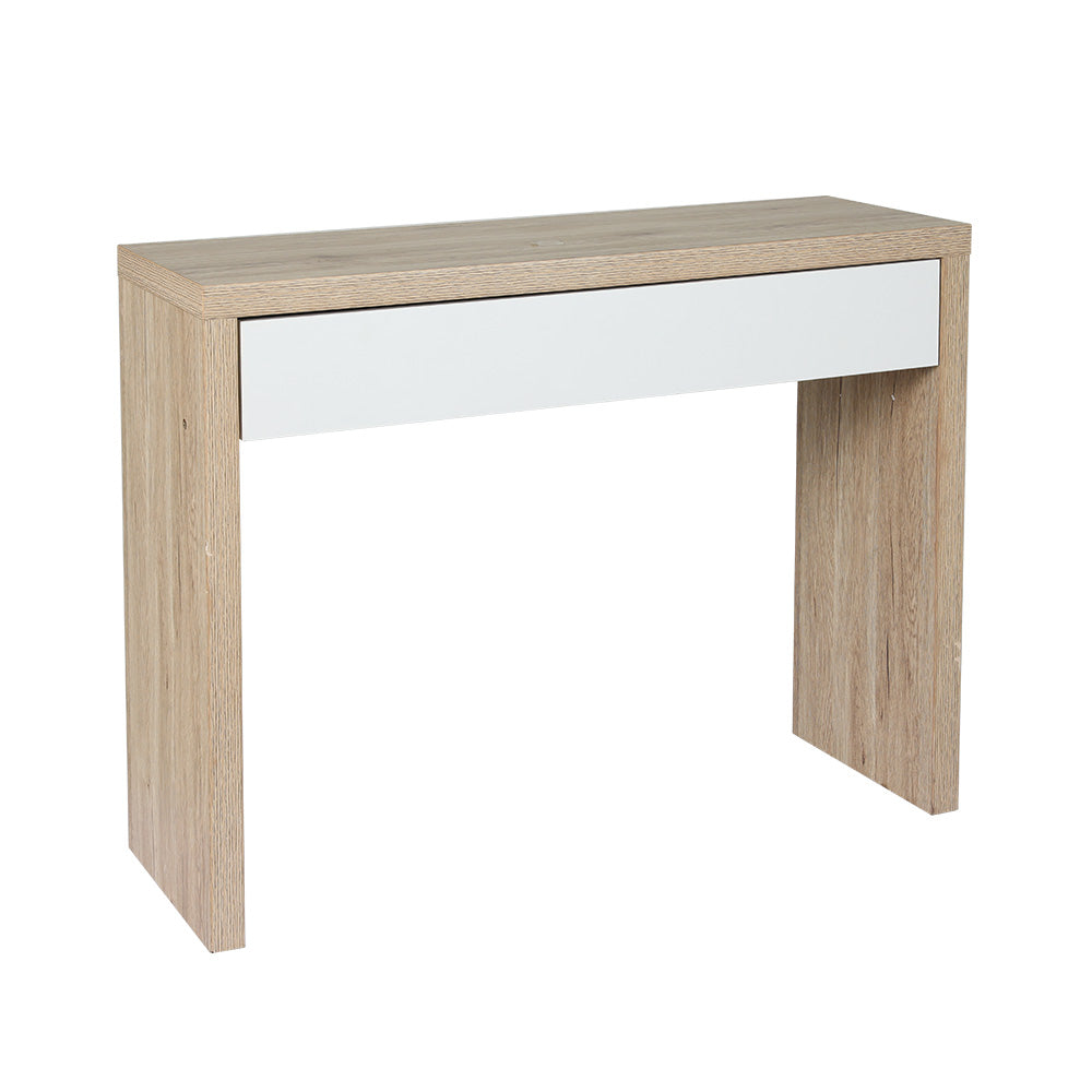 Wooden Console Table Storage Drawer - White Pine