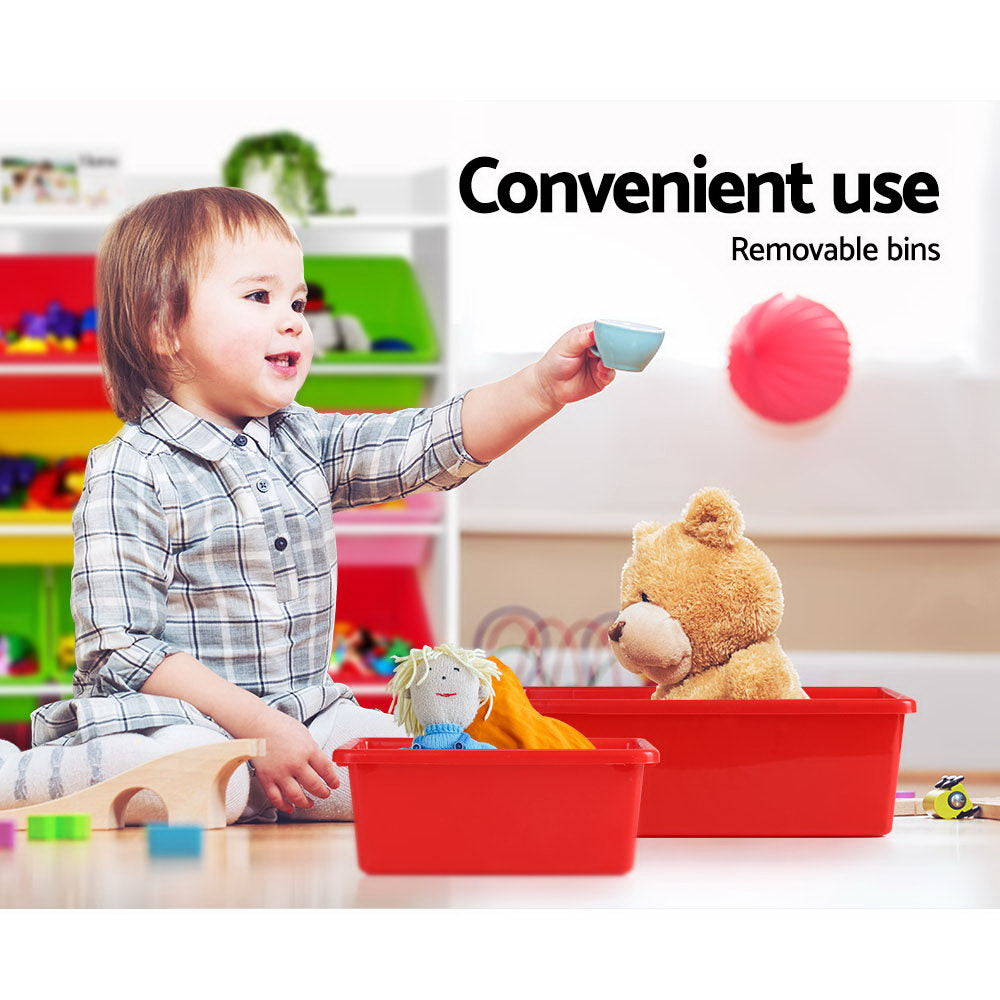 8 Bins Kids Toy Box Storage Organiser Rack Bookshelf Drawer Cabinet