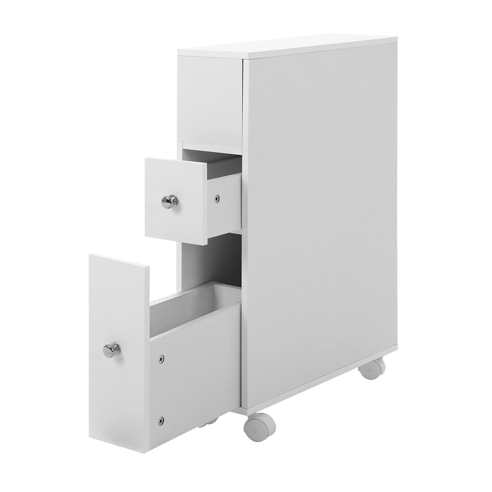 Bathroom Cabinet Toilet Storage Caddy Holder w/ Wheels