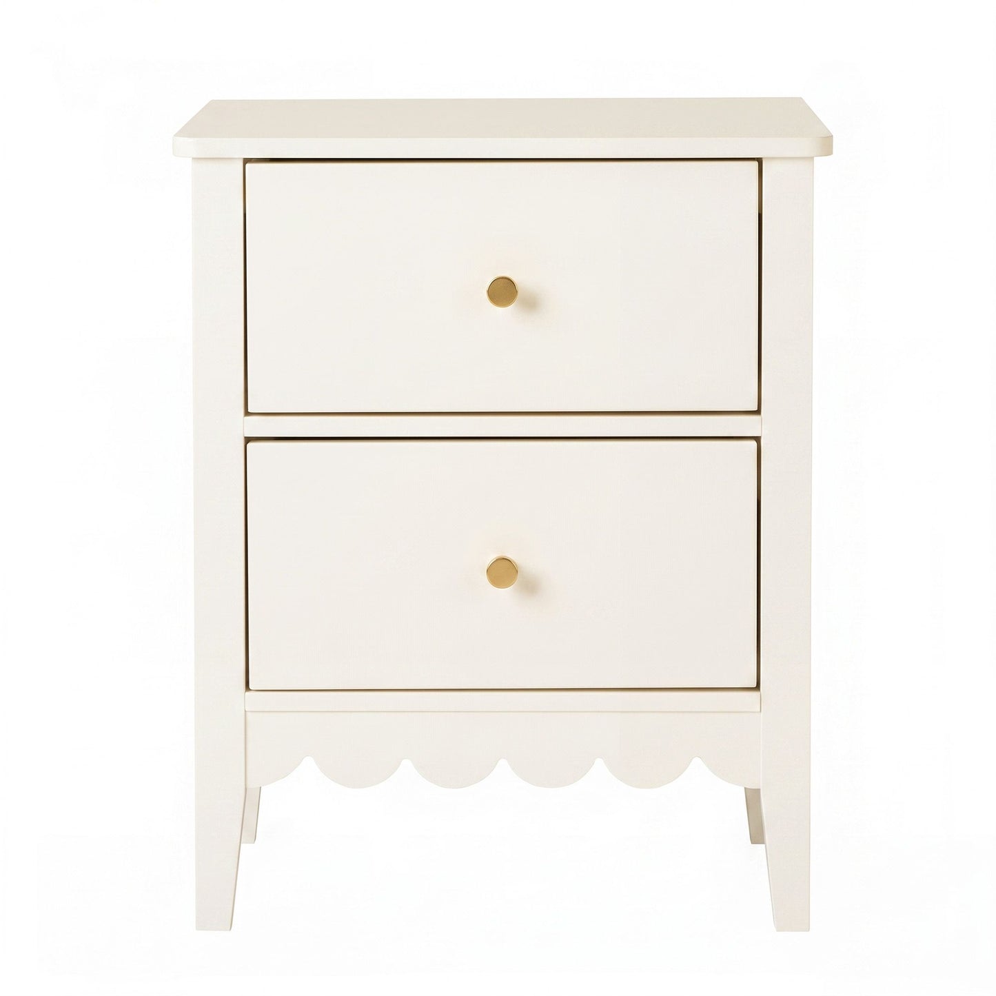 Simcoe Bedside Tables Bedroom Storage Nightstand with 2 Drawers - White
