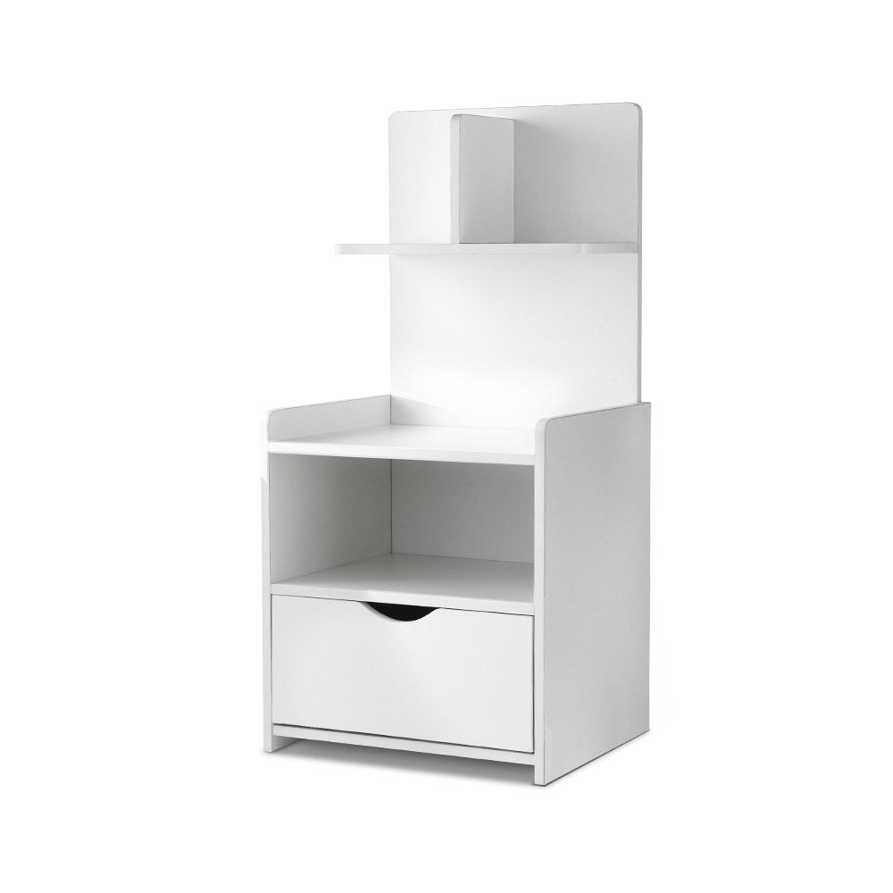 Stratford Wooden Bedside Tables Cabinet Shelf Display Side Nightstand Unit Storage - White