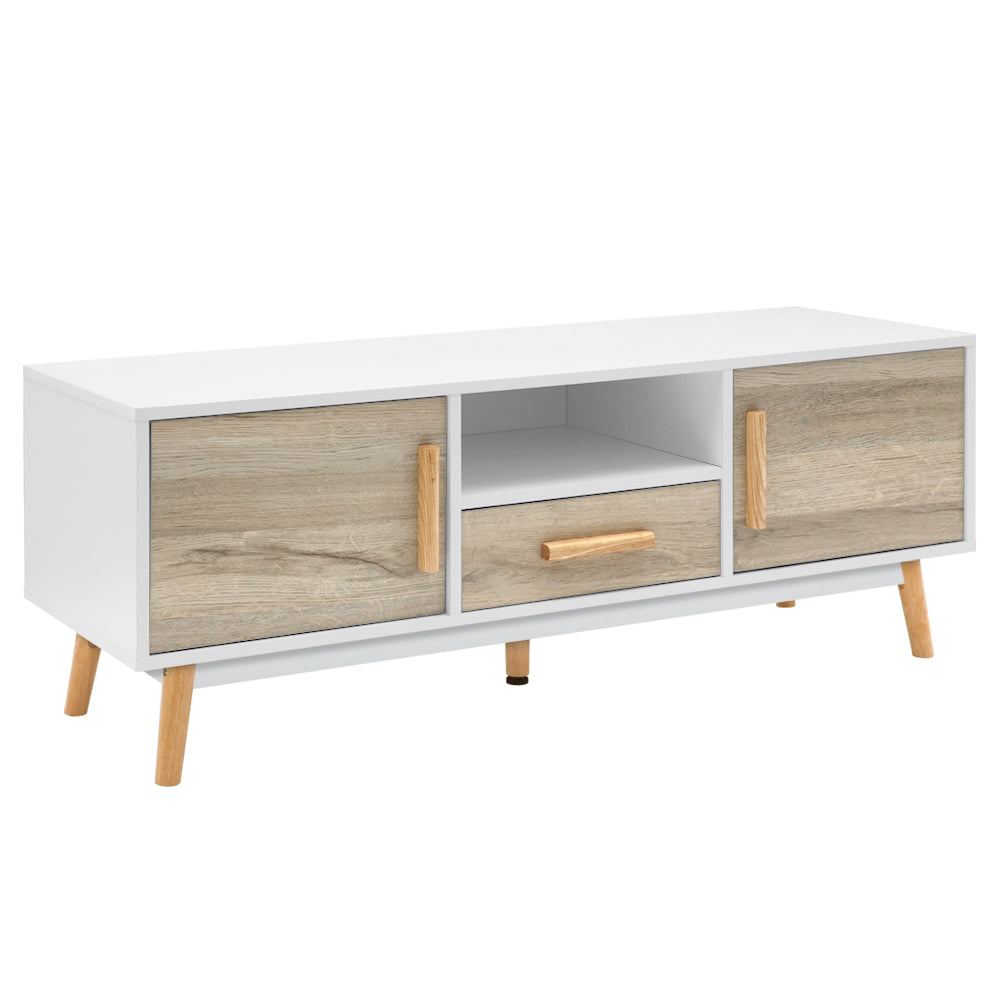 Nissa 120cm Wooden Entertainment Unit - White & Wood