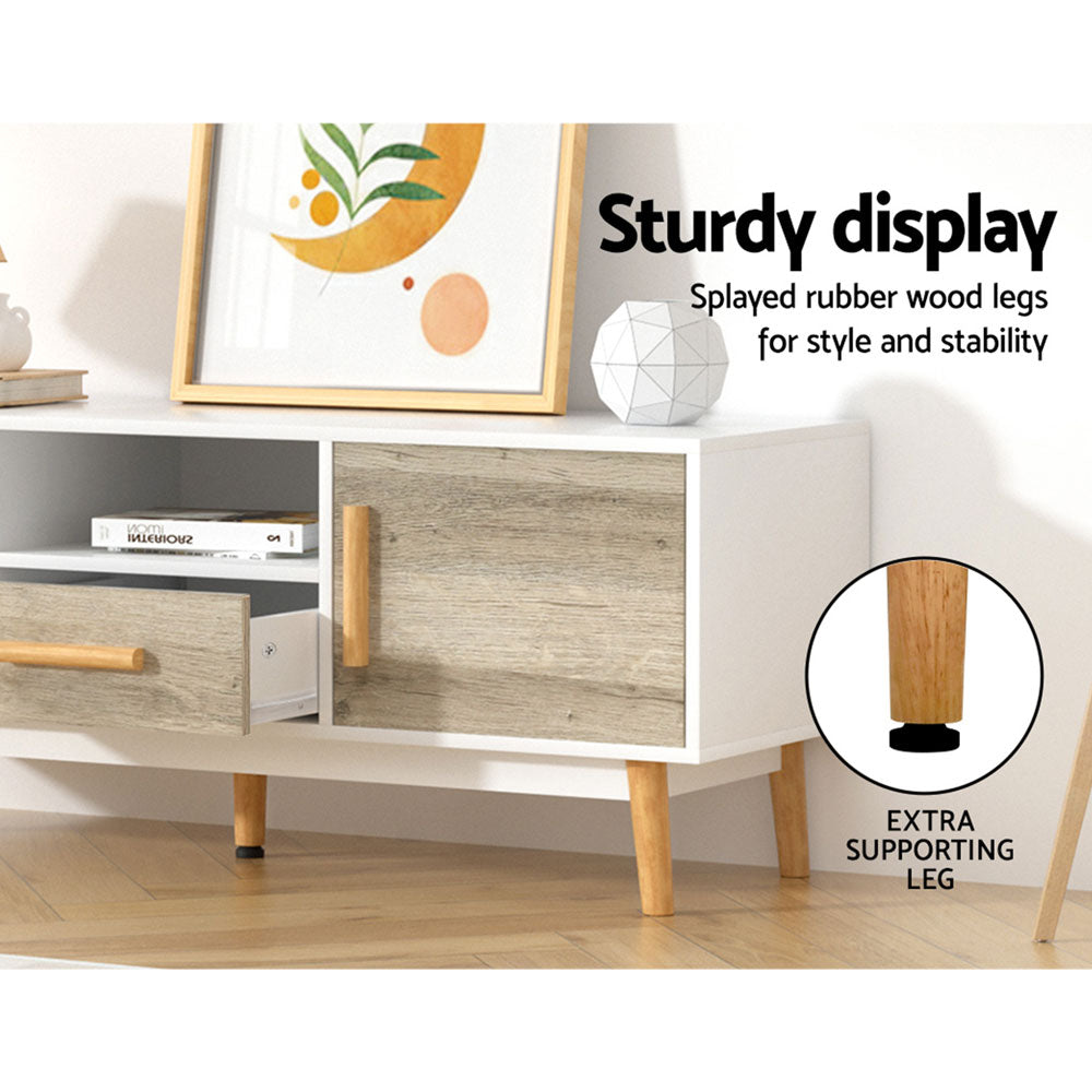 Nissa 120cm Wooden Entertainment Unit - White & Wood