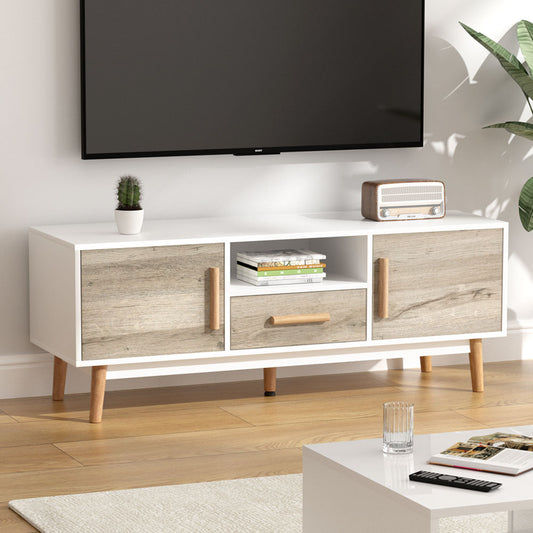 Nissa 120cm Wooden Entertainment Unit - White & Wood