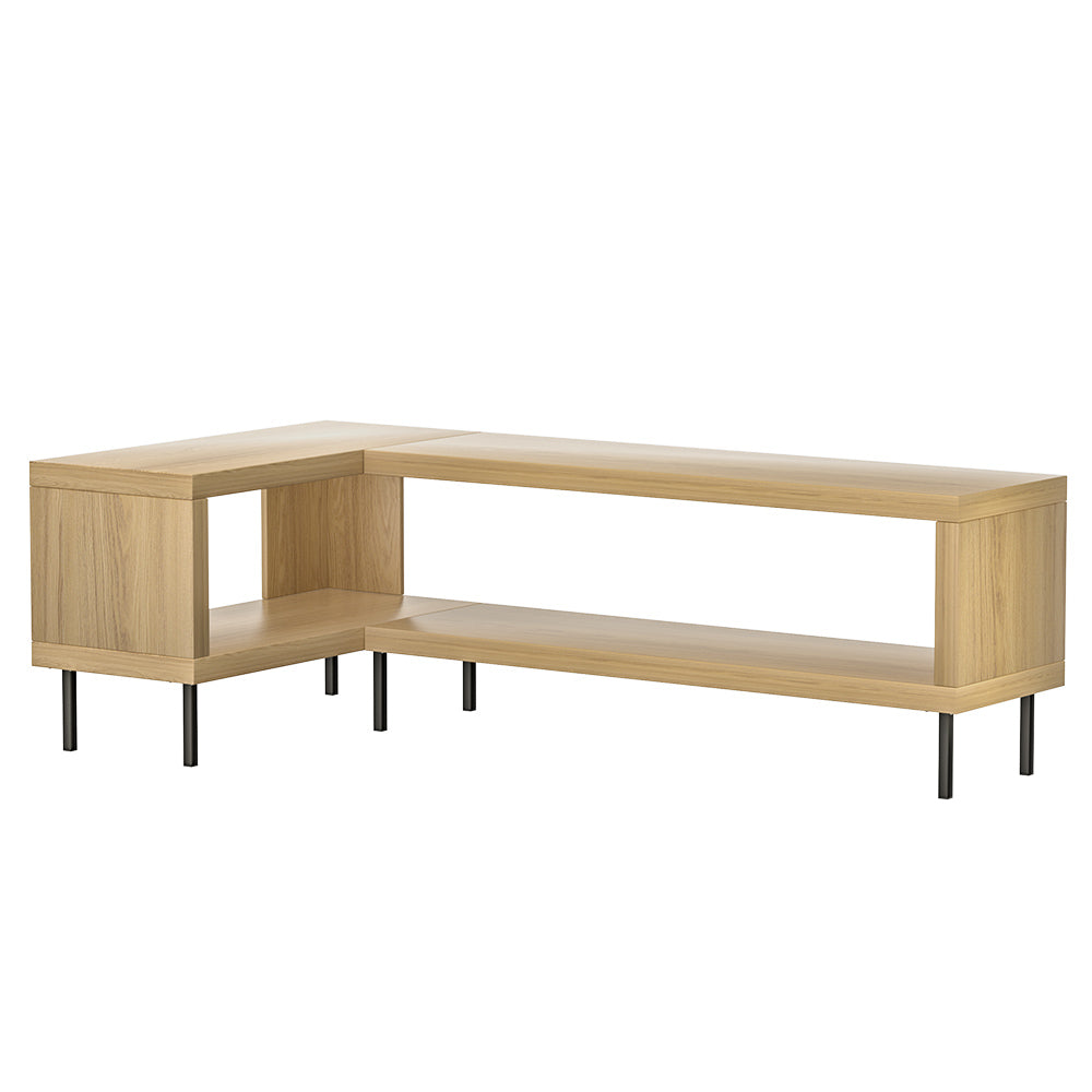 Elven 130cm Entertainment Unit Corner TV Cabinet Storage Shelf - Pine
