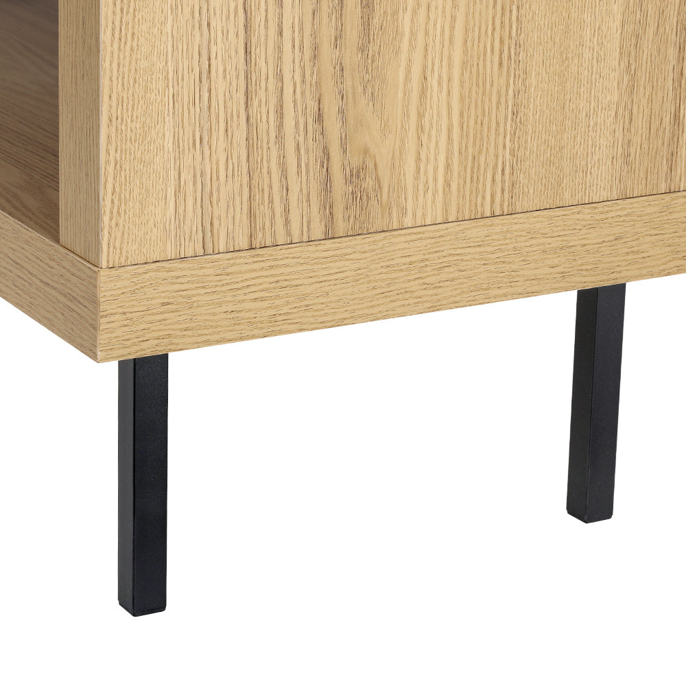 Elven 130cm Entertainment Unit Corner TV Cabinet Storage Shelf - Pine