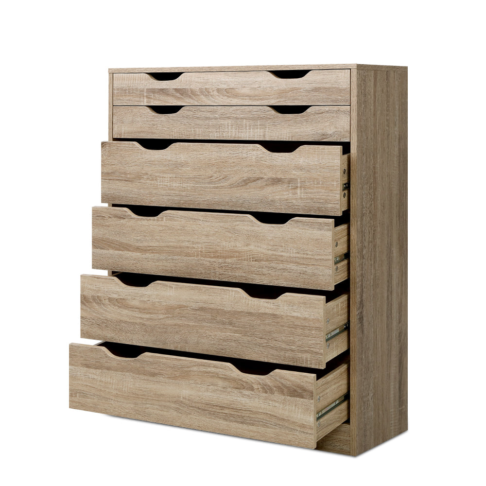 Artiss 6 Chest of Drawers - Oak