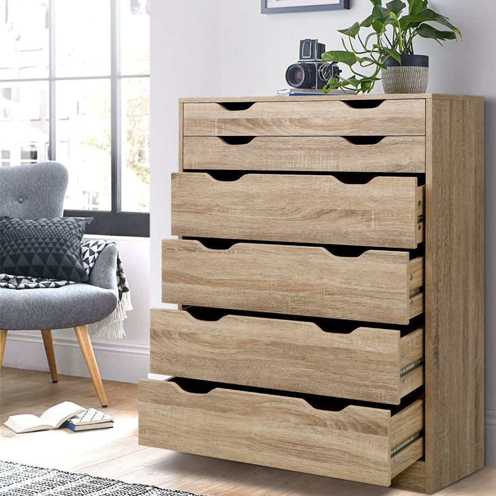 Artiss 6 Chest of Drawers - Oak