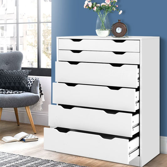 Artiss 6 Chest of Drawers - White