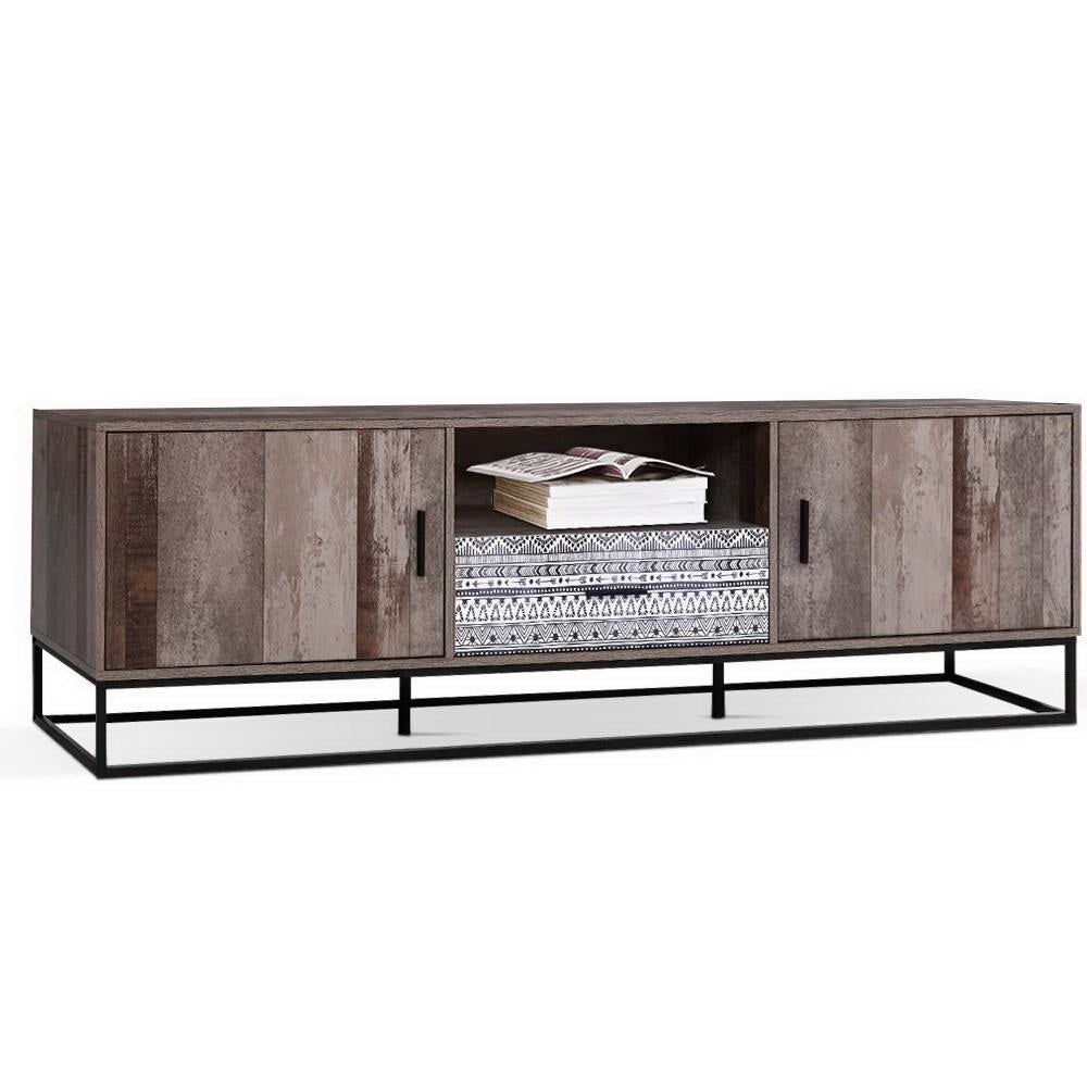 Lars 180cm TV Stand Entertainment Unit Storage Cabinet Industrial Wooden - Rustic