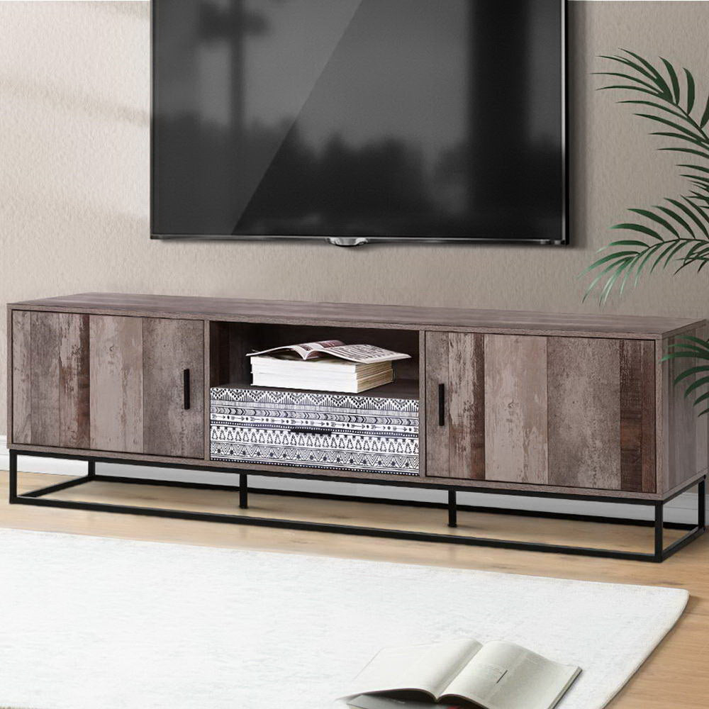Lars 180cm TV Stand Entertainment Unit Storage Cabinet Industrial Wooden - Rustic