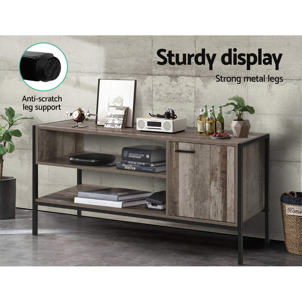 Lars 124cm TV Stand Entertainment Unit Storage Cabinet Industrial Wooden - Rustic