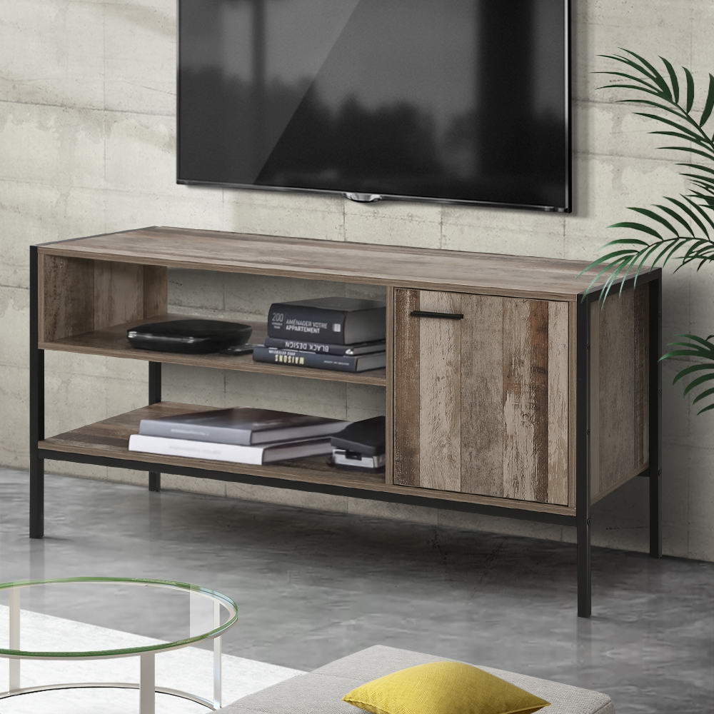 Lars 124cm TV Stand Entertainment Unit Storage Cabinet Industrial Wooden - Rustic
