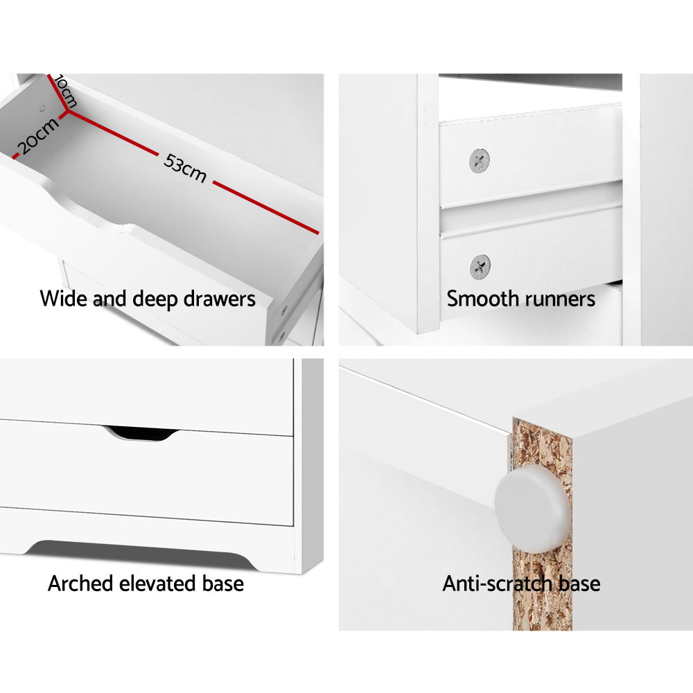 Artiss Bookshelf With Drawers - Nana White