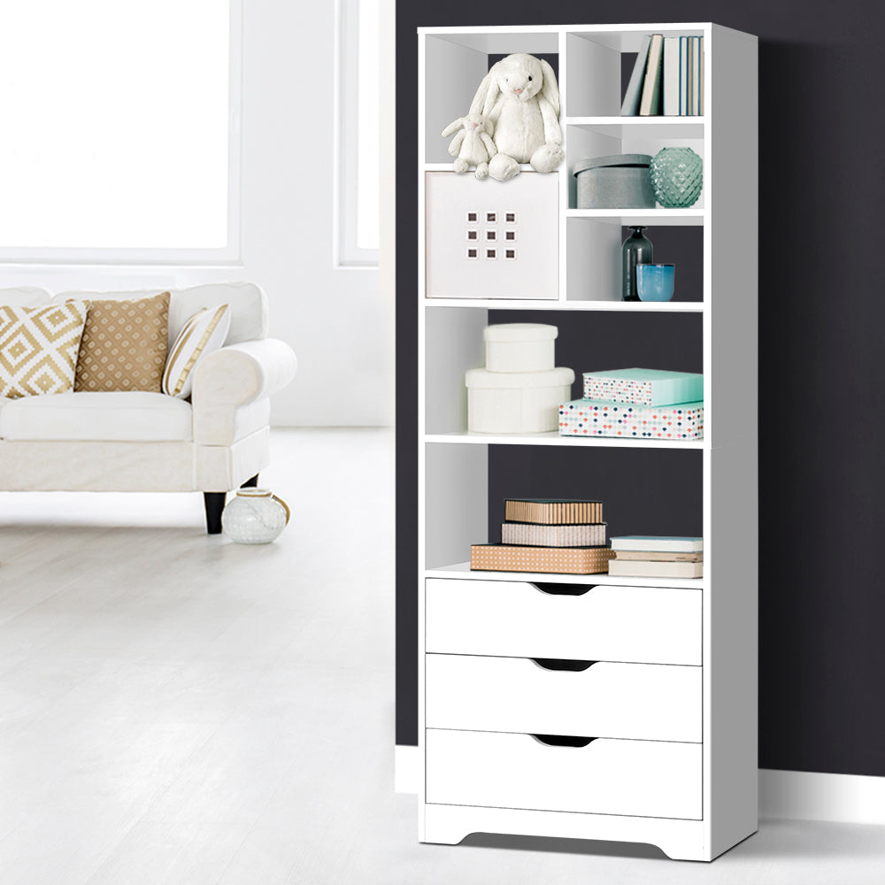 Artiss Bookshelf With Drawers - Nana White