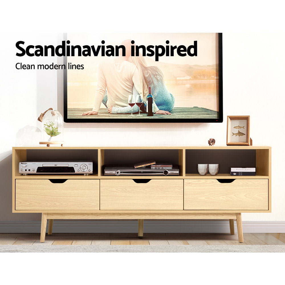 Ursa 160cm Wooden Scandinavian Entertainment Unit - Natural