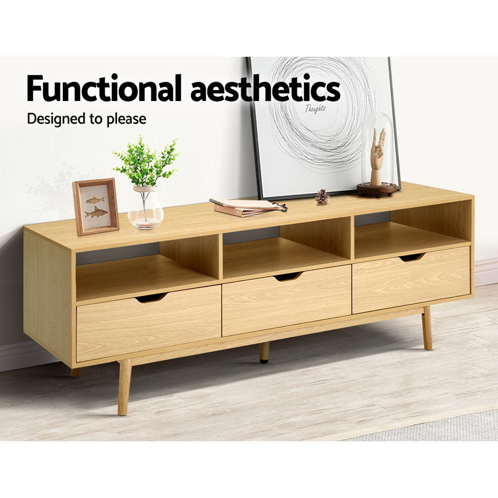 Ursa 160cm Wooden Scandinavian Entertainment Unit - Natural