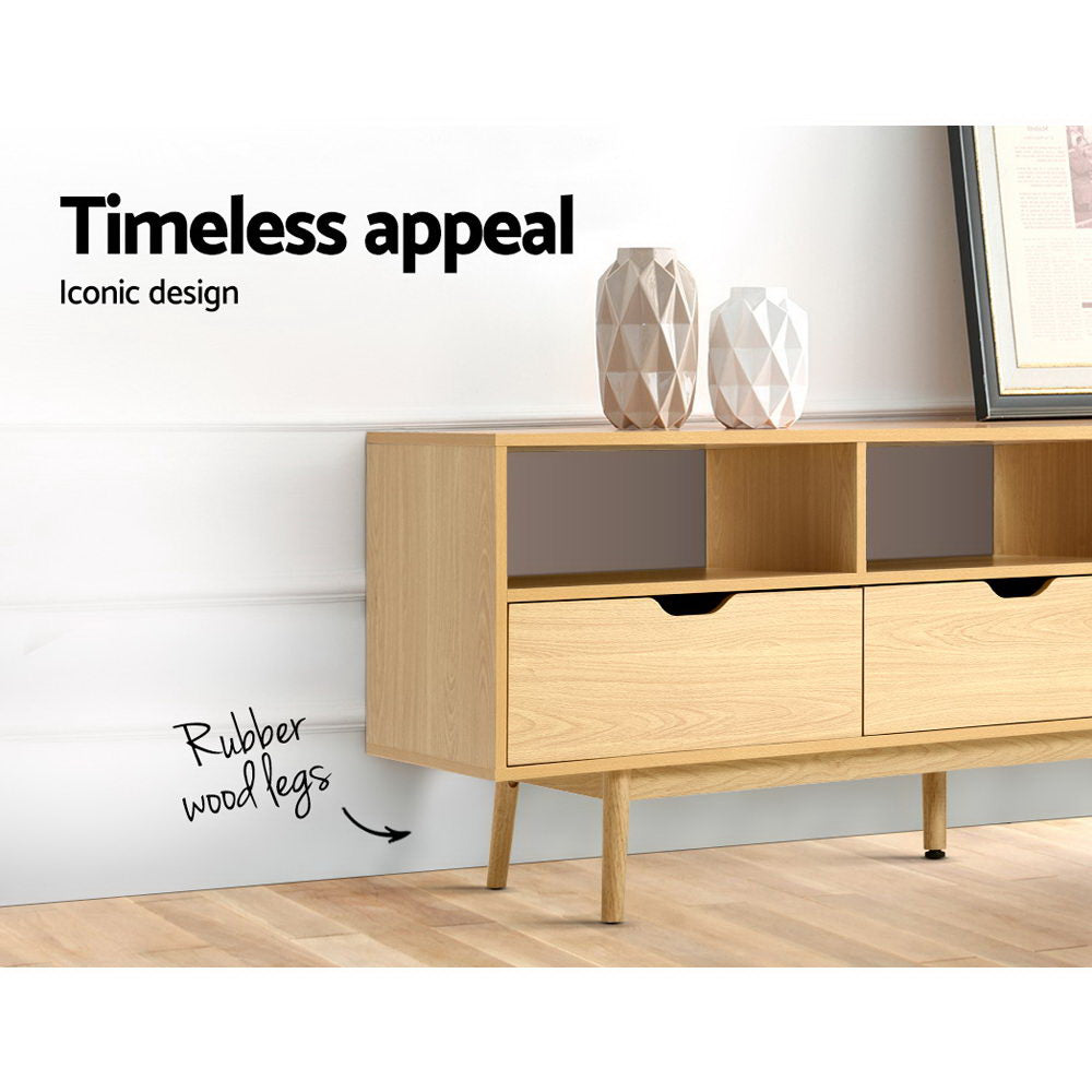 Ursa 160cm Wooden Scandinavian Entertainment Unit - Natural