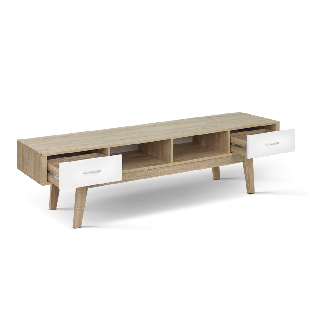 Sven 180cm TV Cabinet Entertainment Unit Stand Storage Drawer Scandinavian - Oak