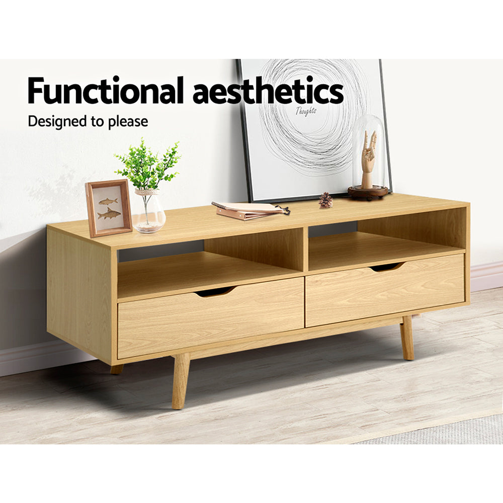 Vali 120cm TV Cabinet Entertainment Unit Stand Wooden Storage Scandinavian - Wood