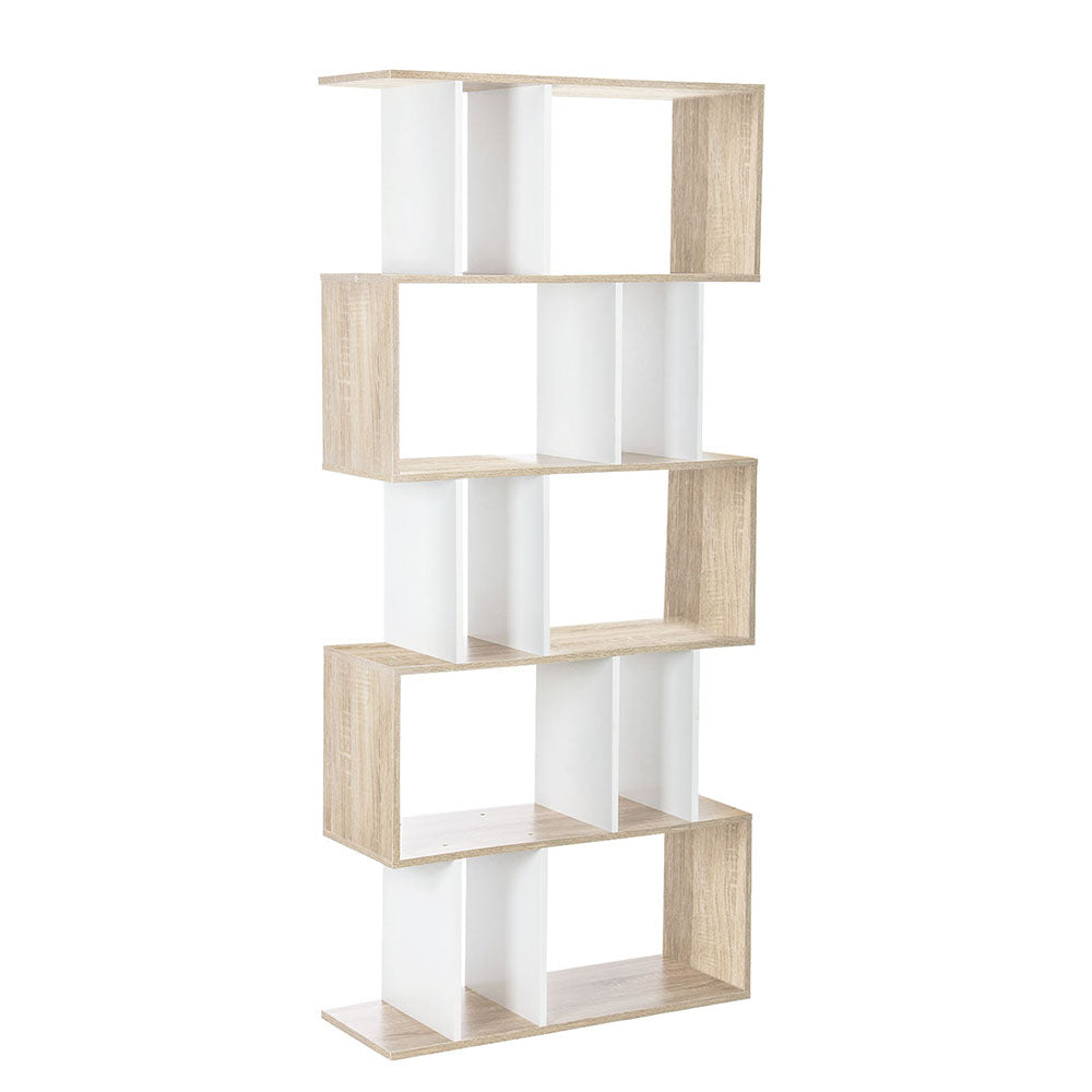 Artiss Bookshelf 5 Tiers - Rita White And Oak
