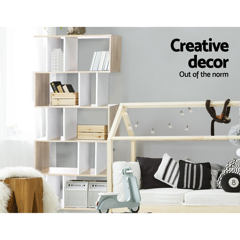 Artiss Bookshelf 5 Tiers - Rita White And Oak