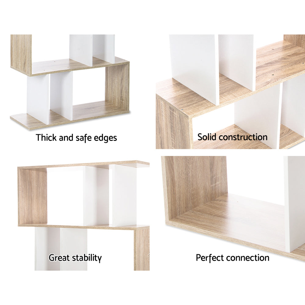 Artiss Bookshelf 5 Tiers - Rita White And Oak