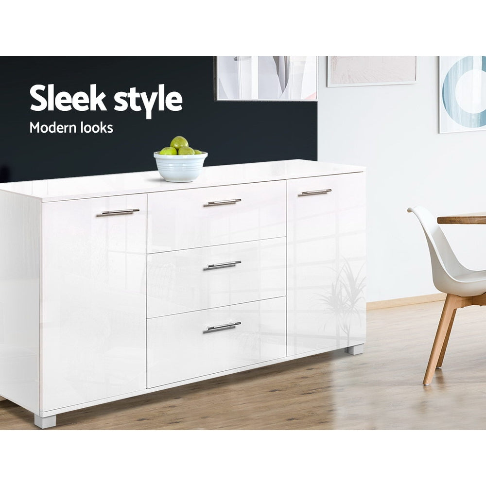 Daxton Wooden Buffet Sideboard High Gloss - White