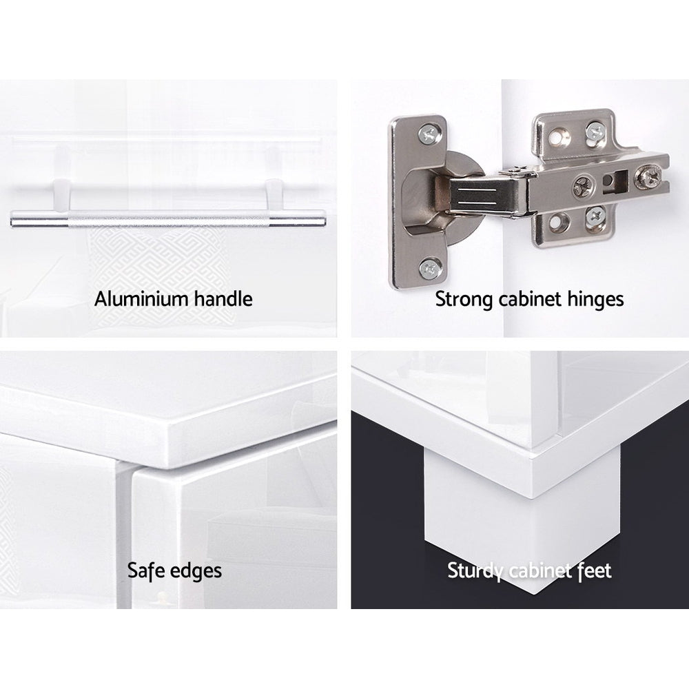 Daxton Wooden Buffet Sideboard High Gloss - White