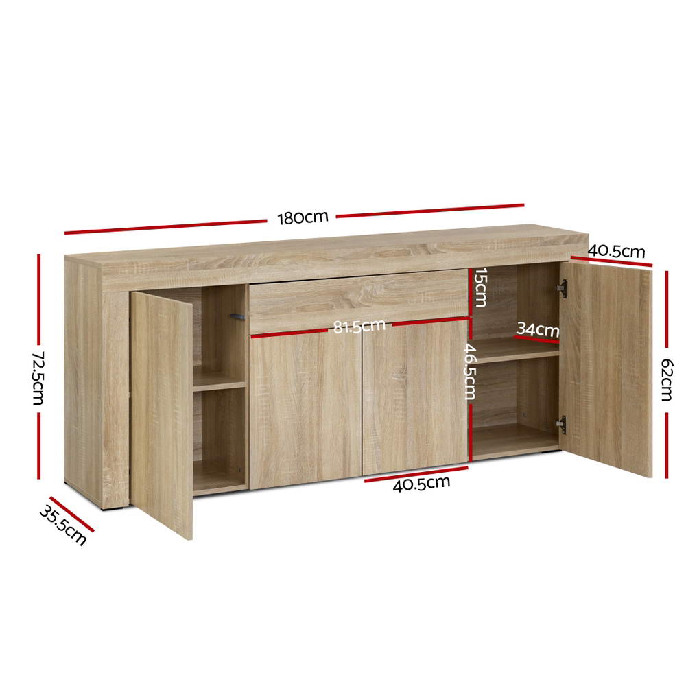 Caius Wooden Buffet Sideboard - Oak