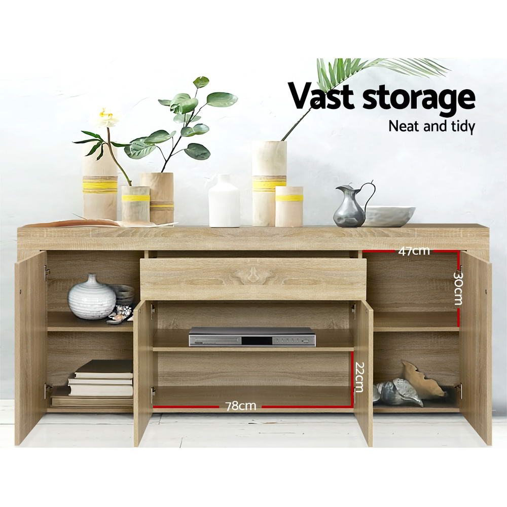 Caius Wooden Buffet Sideboard - Oak